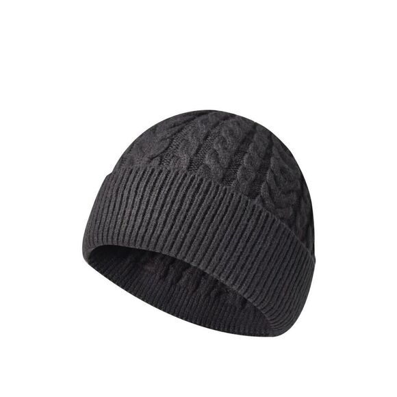 Dark Grey Knit Winter Beanie Hat - Picture 1 of 3